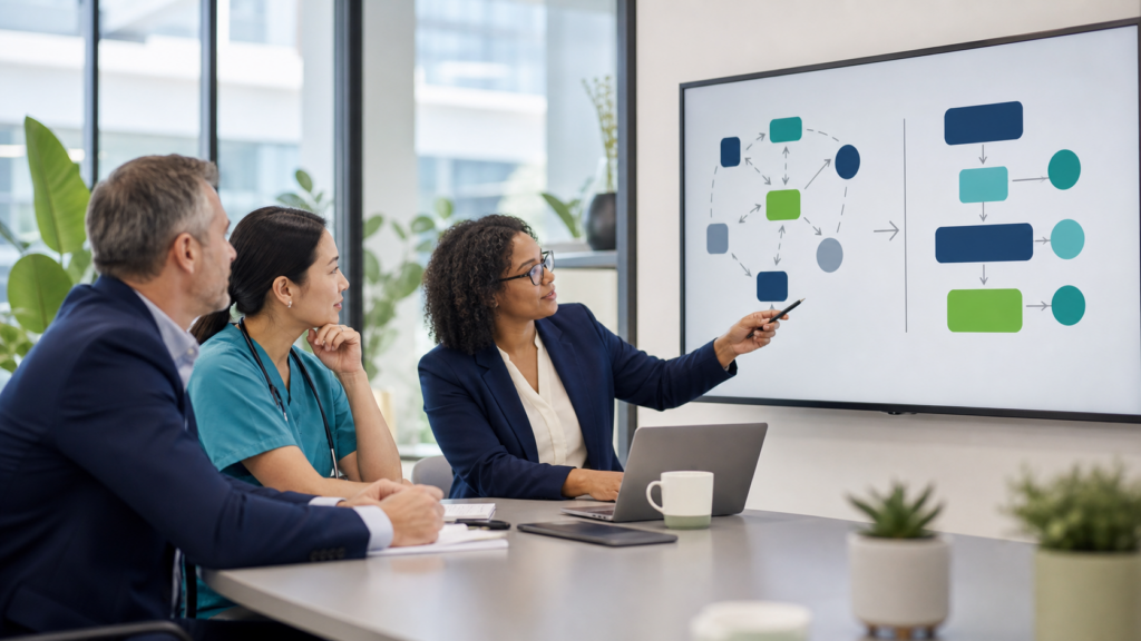 Specialty-practice leaders comparing fragmented and connected EHR workflows