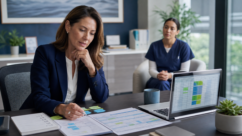 A specialty-practice operations leader managing disconnected spreadsheets, paper checklists, and manual workarounds